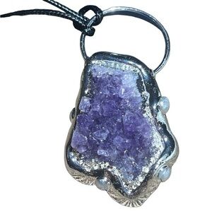 COPY - - - Natural  handcrafted Raw Amethyst  Necklace